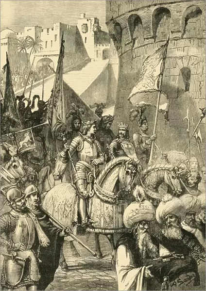 Triumphal Entry of Richard I. and Philip Augustus Into Acre, (1191), 1890. Creator: Unknown