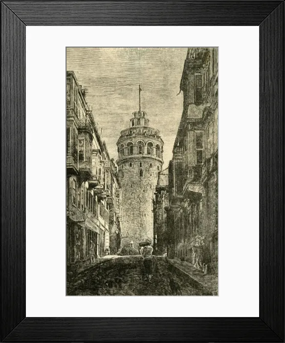 Framed Print : Tower of Galata, Constantinople, 1890. Creator: Unknown Framed Print : Tower of Galata, Constantinople, 1890. Creator: Unknown