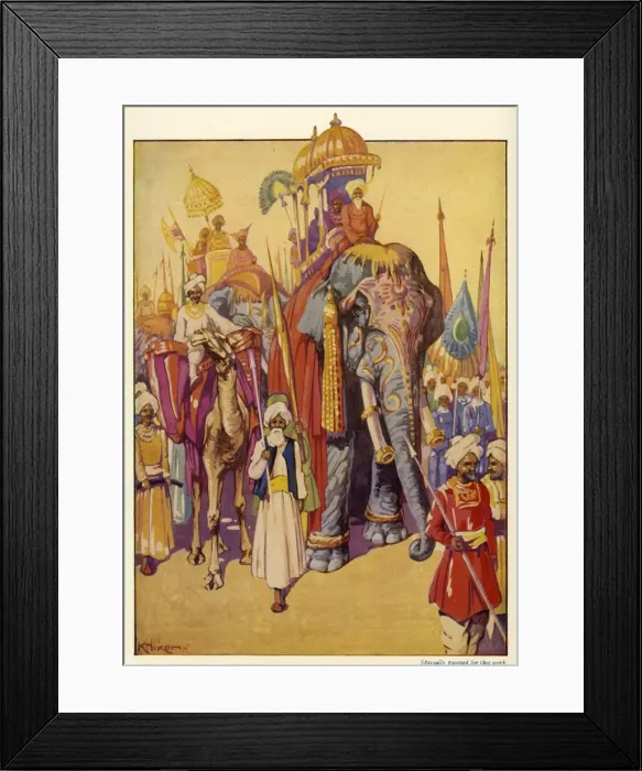 Framed Print : Elephants in Procession, c1948. Creator: Unknown Framed Print : Elephants in Procession, c1948. Creator: Unknown