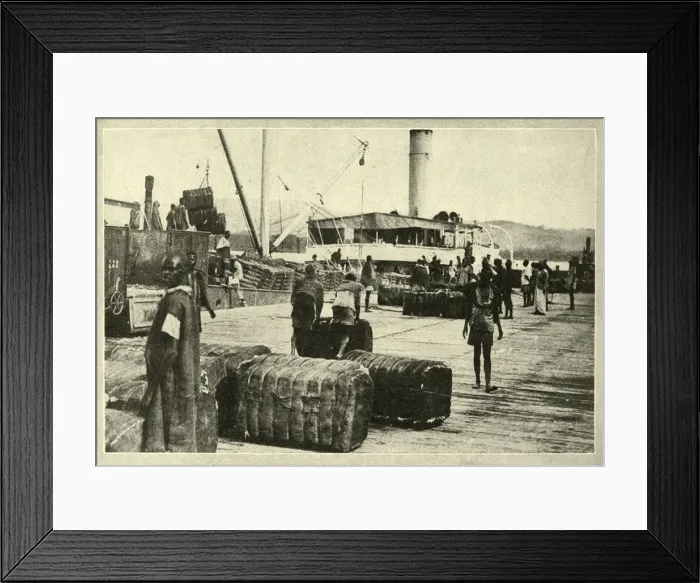 Framed Print : Loading a Cargo of Cotton, c1948. Creator: Unknown Framed Print : Loading a Cargo of Cotton, c1948. Creator: Unknown