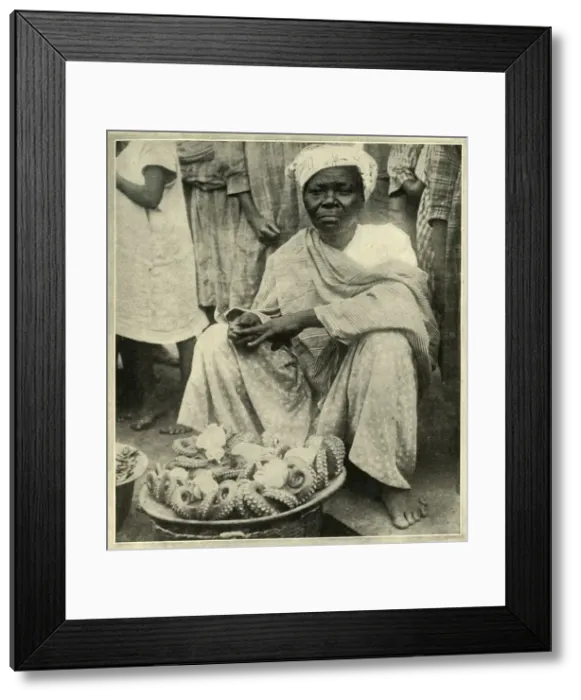 Framed Print : In a Native Fish-Market, c1948. Creator: Unknown Framed Print : In a Native Fish-Market, c1948. Creator: Unknown