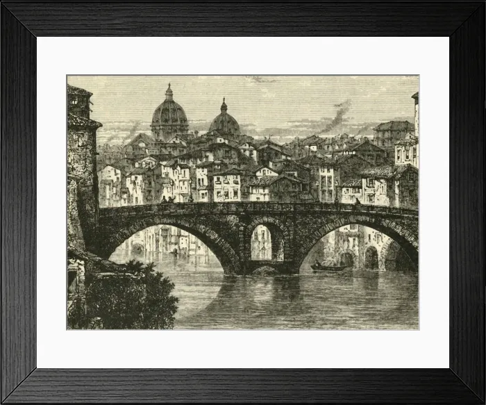 Framed Print : The Fabrician Bridge, Rome, 1890. Creator: Unknown Framed Print : The Fabrician Bridge, Rome, 1890. Creator: Unknown