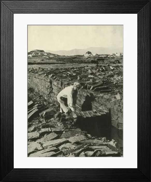 Framed Print : Cutting Turves, c1948. Creator: Unknown Framed Print : Cutting Turves, c1948. Creator: Unknown