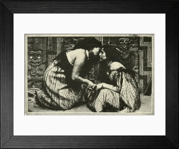 Framed Print : The Hongi, A Maori Greeting, c1948. Creator: Unknown Framed Print : The Hongi, A Maori Greeting, c1948. Creator: Unknown