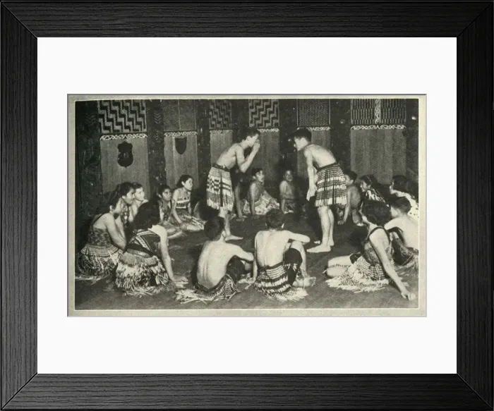Framed Print : These Maori children at the Native School, Whakarewarewa, are playing a hand game, c1948 Framed Print : These Maori children at the Native School, Whakarewarewa, are playing a hand game, c1948