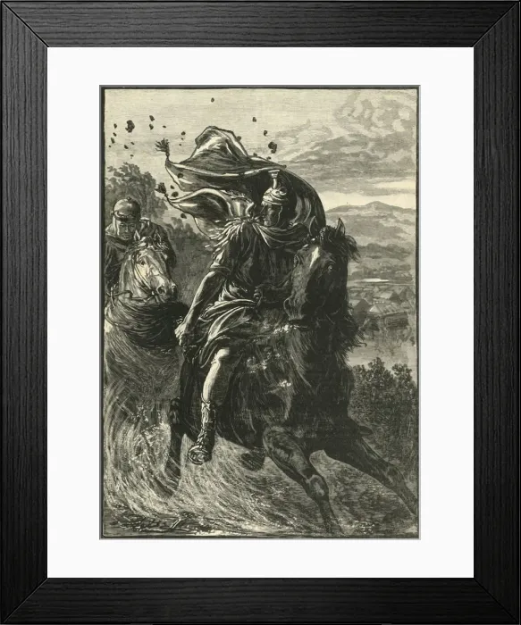Framed Print : Flight of Pompey from the Battle-Field of Pharsalia, 1890. Creator: Unknown Framed Print : Flight of Pompey from the Battle-Field of Pharsalia, 1890. Creator: Unknown