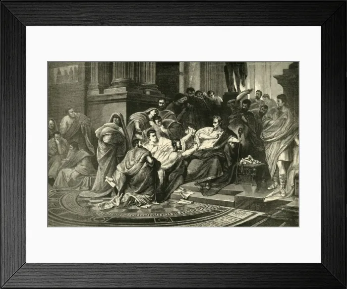 Framed Print : Assassination of Julius Caesar, 1890. Creator: Unknown Framed Print : Assassination of Julius Caesar, 1890. Creator: Unknown