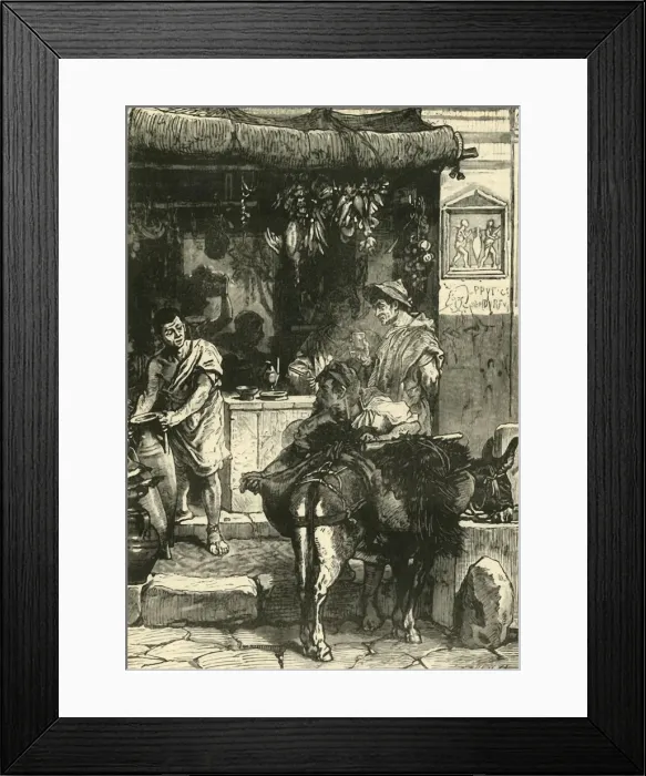 Framed Print : Street Scene in Pompeii, 1890. Creator: Unknown Framed Print : Street Scene in Pompeii, 1890. Creator: Unknown