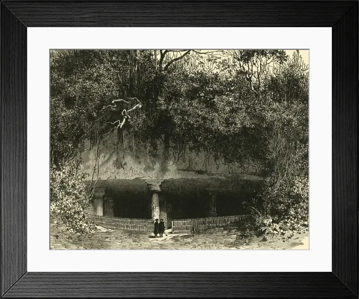 Framed Print : Entrance of Cave at Elephanta (Bombay Presidency), 1890. Creator: Unknown Framed Print : Entrance of Cave at Elephanta (Bombay Presidency), 1890. Creator: Unknown