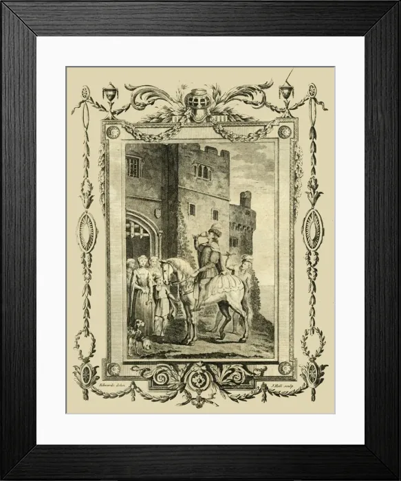 Framed Print : Edward the Martyr stabbed by order of his Step Mother, Elfrida, at Corfe Castle, (978), 1783 Framed Print : Edward the Martyr stabbed by order of his Step Mother, Elfrida, at Corfe Castle, (978), 1783