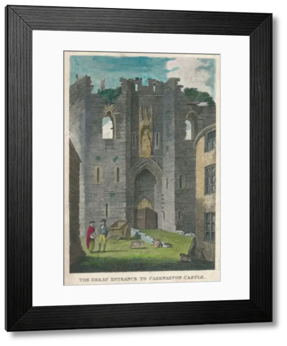 Framed Print : The Great Entrance to Caernarvon Castle, 1808. Creator: Unknown Framed Print : The Great Entrance to Caernarvon Castle, 1808. Creator: Unknown