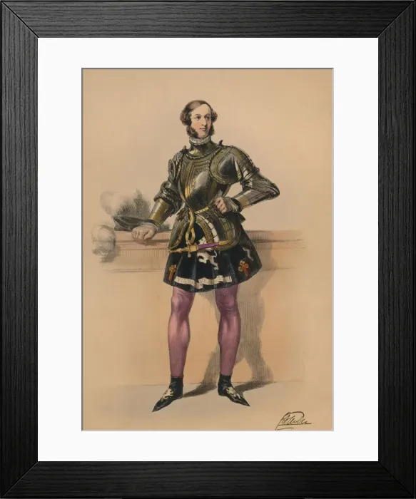 Framed Print : Guest in costume for Queen Victorias Bal Costume, May 12 1842, (1843). Creator Framed Print : Guest in costume for Queen Victorias Bal Costume, May 12 1842, (1843). Creator