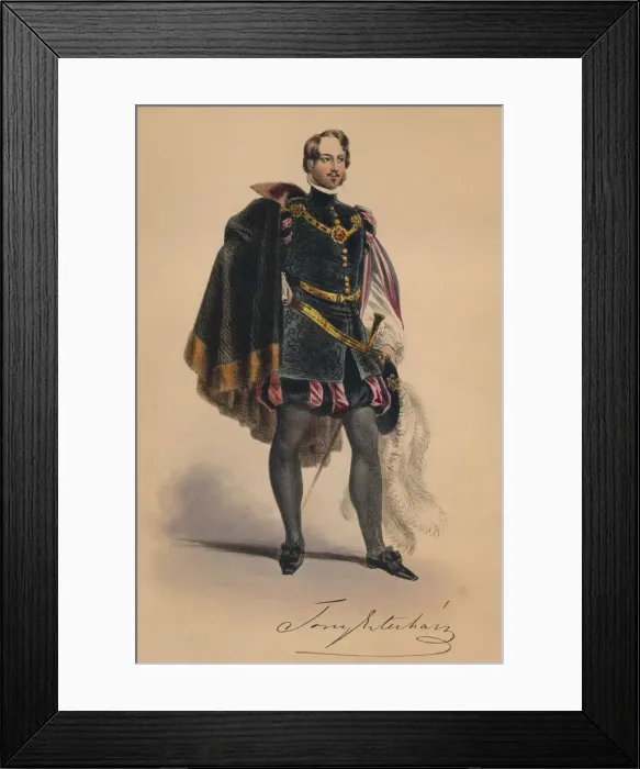 Framed Print : Guest in 16th century costume for Queen Victorias Bal Costume, May 12 1842, (1843) Framed Print : Guest in 16th century costume for Queen Victorias Bal Costume, May 12 1842, (1843)