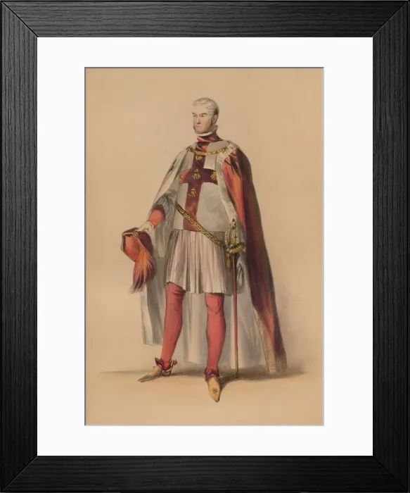 Framed Print : Guest in costume for Queen Victorias Bal Costume, May 12 1842, (1843). Creator Framed Print : Guest in costume for Queen Victorias Bal Costume, May 12 1842, (1843). Creator
