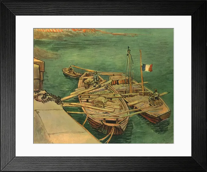 Framed Print : Boats on the Rhone, August 1888, (1947). Creator: Vincent van Gogh Framed Print : Boats on the Rhone, August 1888, (1947). Creator: Vincent van Gogh