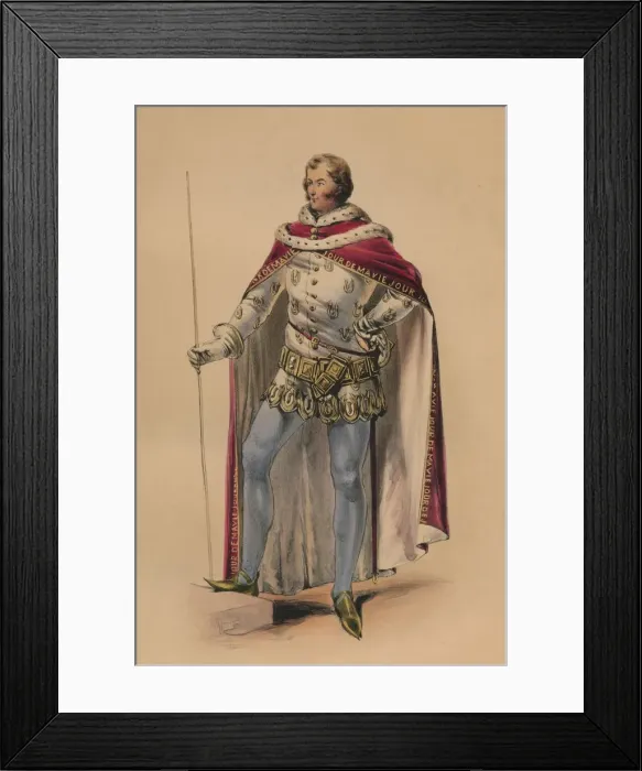 Framed Print : Guest in costume for Queen Victorias Bal Costume, May 12 1842, (1843). Creator Framed Print : Guest in costume for Queen Victorias Bal Costume, May 12 1842, (1843). Creator