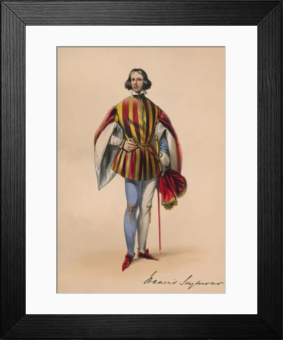 Framed Print : Francis Seymour in costume for Queen Victorias Bal Costume, May 12 1842, (1843) Framed Print : Francis Seymour in costume for Queen Victorias Bal Costume, May 12 1842, (1843)