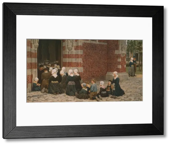 Framed Print : High Mass at a Fishing Village on the Zuyder Zee, Holland, 1876, (c1930). Creator Framed Print : High Mass at a Fishing Village on the Zuyder Zee, Holland, 1876, (c1930). Creator