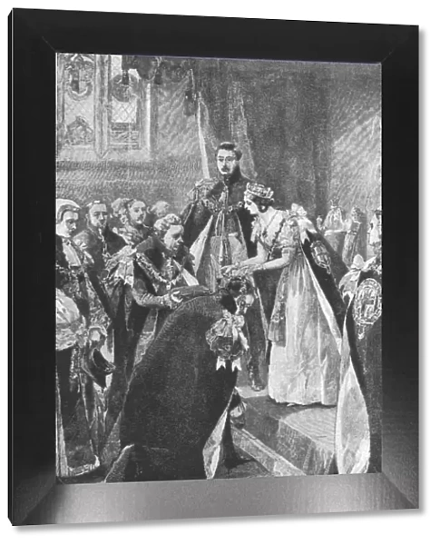 An Investiture of the Order of the Garter by Queen Victoria, c1830s, (1901). Creator: Unknown