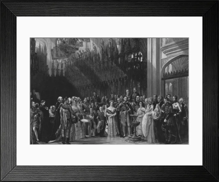 Framed Print : The Christening of the Prince of Wales, January 25 1842, (1901). Creator: Unknown Framed Print : The Christening of the Prince of Wales, January 25 1842, (1901). Creator: Unknown