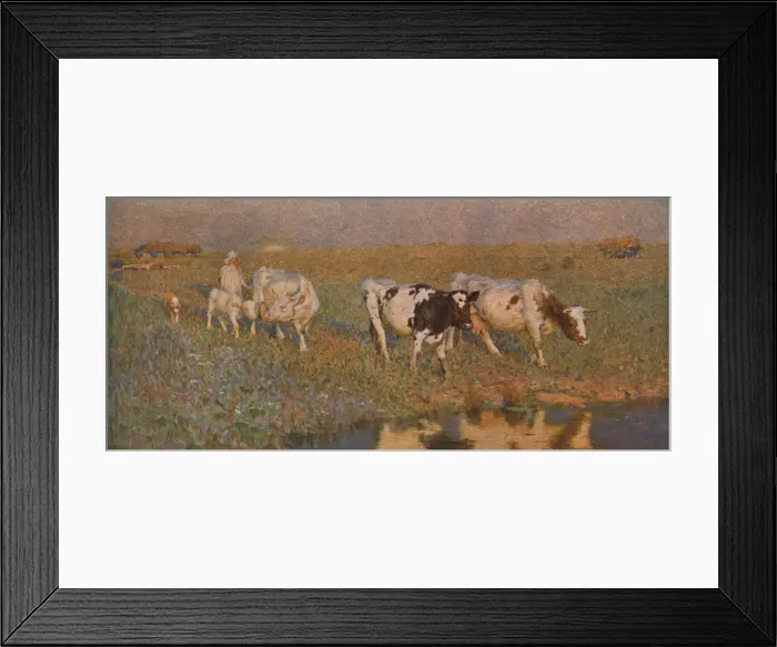 Framed Print : The Drinking Pool, c1898, (c1930). Creator: Frederick Hall Framed Print : The Drinking Pool, c1898, (c1930). Creator: Frederick Hall