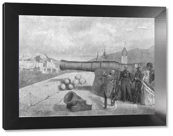 Queen Victorias first visit to Scotland, 1842: Inspecting Mons Meg at Edinburgh Castle