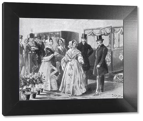 Queen Victorias first train journey, from Slough to Paddington, June 13, 1842, (1901)
