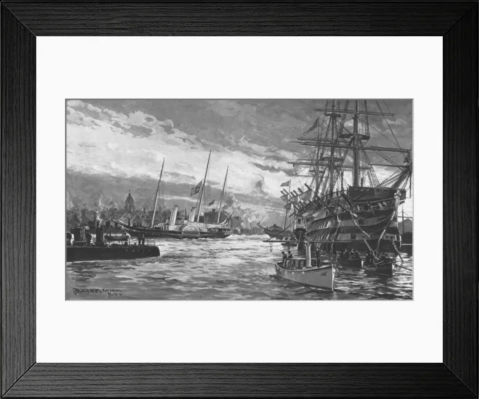 Framed Print : The Funeral of Queen Victoria... Royal Yacht Alberta entering Portsmouth Harbour Framed Print : The Funeral of Queen Victoria... Royal Yacht Alberta entering Portsmouth Harbour