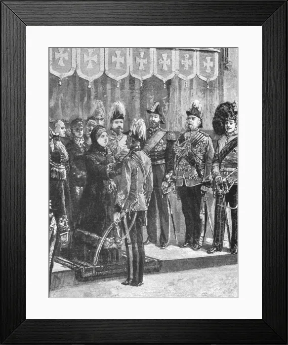 Framed Print : Queen Victoria decorating Officers... at Windsor, December 8, 1879, (1901). Creator: Unknown Framed Print : Queen Victoria decorating Officers... at Windsor, December 8, 1879, (1901). Creator: Unknown
