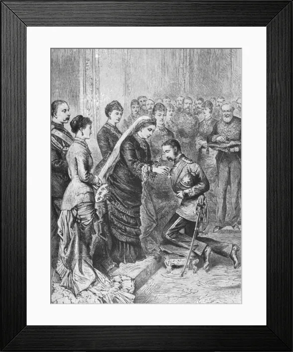 Framed Print : Queen Victoria decorating officers engaged in Afghan and Zulu wars... December 8, 1879, (1901) Framed Print : Queen Victoria decorating officers engaged in Afghan and Zulu wars... December 8, 1879, (1901)