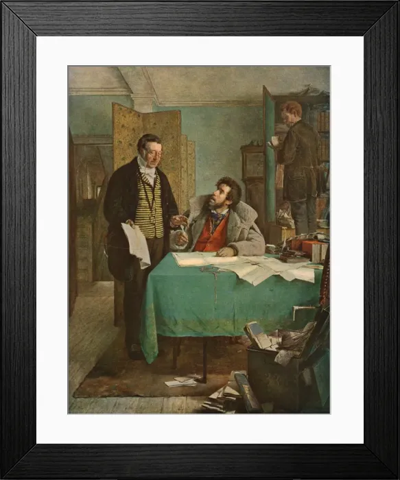 Framed Print : Signing the New Lease, 1868, (c1930). Creator: Erskine Nicol Framed Print : Signing the New Lease, 1868, (c1930). Creator: Erskine Nicol