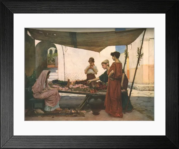 Framed Print : A Grecian Flower Market, c1880, (c1930). Creator: John William Waterhouse Framed Print : A Grecian Flower Market, c1880, (c1930). Creator: John William Waterhouse