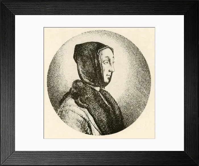 Framed Print : A Dutch lady in fur tippet and hood, mid 17th century, (1937). Creator: Unknown Framed Print : A Dutch lady in fur tippet and hood, mid 17th century, (1937). Creator: Unknown