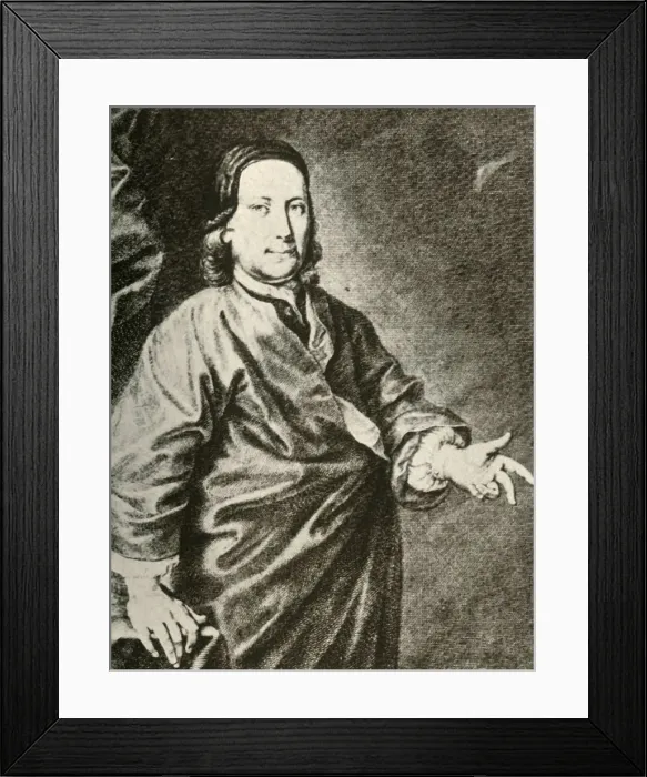Framed Print : Portrait of Count Zinzendorf in a preachers robe, c1740, (1937). Creator: Unknown Framed Print : Portrait of Count Zinzendorf in a preachers robe, c1740, (1937). Creator: Unknown