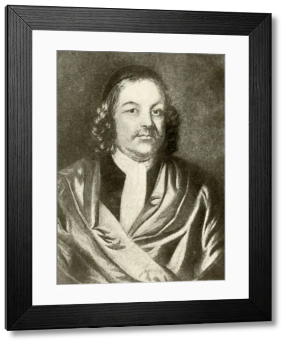 Framed Print : Portrait of Simon Bradstreet, in gown and cap, c1640, (1937). Creator: Unknown Framed Print : Portrait of Simon Bradstreet, in gown and cap, c1640, (1937). Creator: Unknown