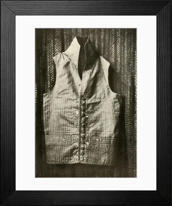 Framed Print : A waistcoat worn by Count Lemcke, c1798, (1937). Creator: Unknown Framed Print : A waistcoat worn by Count Lemcke, c1798, (1937). Creator: Unknown
