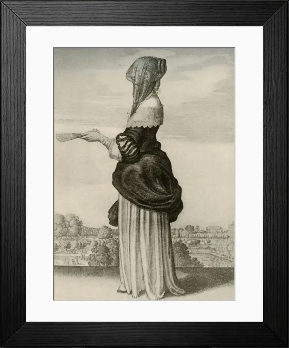 Framed Print : Summer - Usual summer dress of an English lady, reign of Charles I, c1620-1640, (1937) Framed Print : Summer - Usual summer dress of an English lady, reign of Charles I, c1620-1640, (1937)