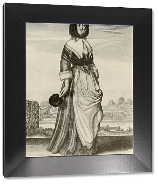 Autumn - An English woman in hood and apron, reign of Charles I, c1620-1640, (1937) Creator