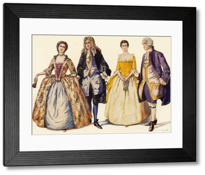 Framed Print : Clothing Reigns of Queen Anne and George I, 1702-1725, 1903, (1937). Creator: Unknown Framed Print : Clothing Reigns of Queen Anne and George I, 1702-1725, 1903, (1937). Creator: Unknown