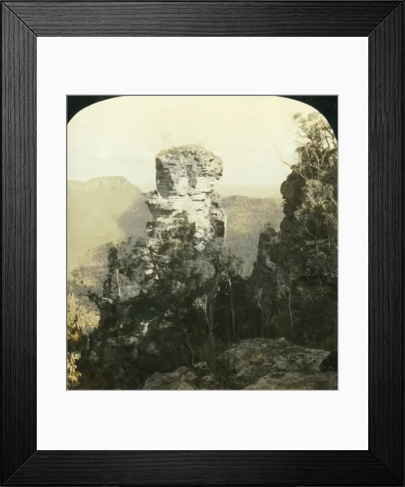 Framed Print : The Orphan and Indian Face Rocks... Blue Mountains, N.S.W. Australia, 1909. Creator Framed Print : The Orphan and Indian Face Rocks... Blue Mountains, N.S.W. Australia, 1909. Creator