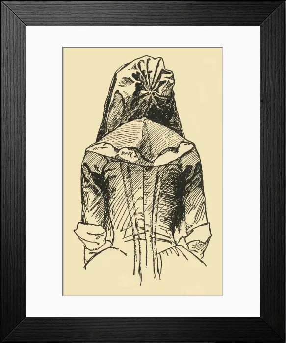 Framed Print : A Camlet Hood; taken from an Orginal Garment, c1702, (1937). Creator: Unknown Framed Print : A Camlet Hood; taken from an Orginal Garment, c1702, (1937). Creator: Unknown