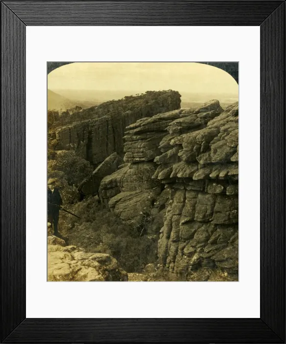 Framed Print : The Edge of Wonderland, Grampians, Victoria, Australia... 1908. Creator: George Rose Framed Print : The Edge of Wonderland, Grampians, Victoria, Australia... 1908. Creator: George Rose