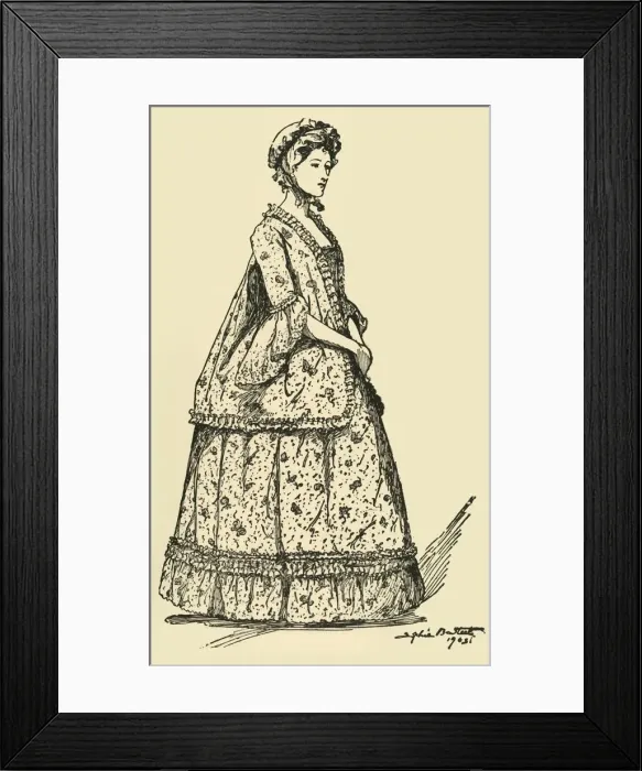 Framed Print : Picture of a short Watteau sacque worn over a petticoat, c1750-1800, 1903, (1937) Framed Print : Picture of a short Watteau sacque worn over a petticoat, c1750-1800, 1903, (1937)