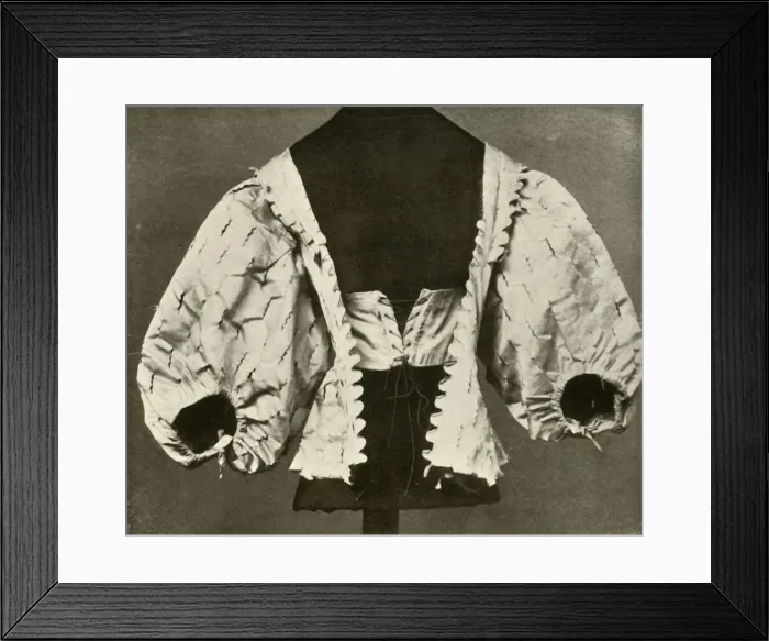 Framed Print : Bodice of white satin slashed and pinked, c1620-1640, (1937). Creator: Unknown Framed Print : Bodice of white satin slashed and pinked, c1620-1640, (1937). Creator: Unknown