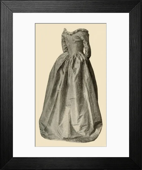 Framed Print : Picture of a blue interesting gown worn by Mrs St Clair, c1760, (1937). Creator: Unknown Framed Print : Picture of a blue interesting gown worn by Mrs St Clair, c1760, (1937). Creator: Unknown