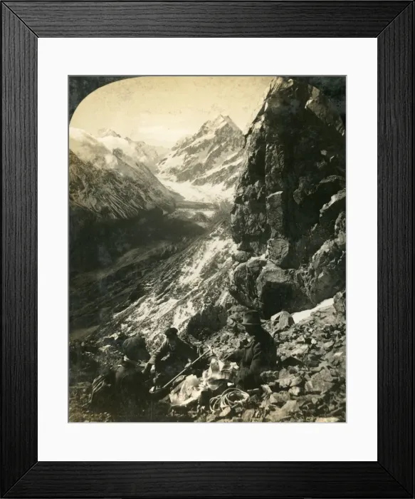 Framed Print : Mount Cook, and the Hooker Glacier and Valley, New Zealand, c1909. Creator: George Rose Framed Print : Mount Cook, and the Hooker Glacier and Valley, New Zealand, c1909. Creator: George Rose