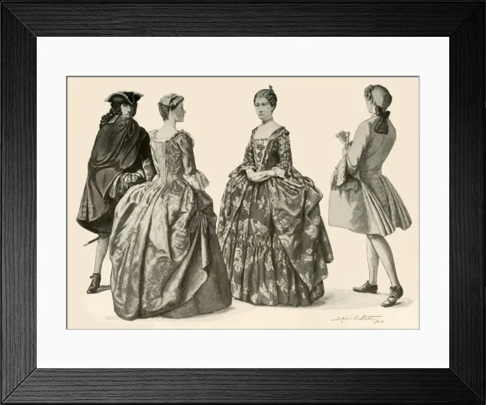 Framed Print : Clothing during the Reigns of Queen Anne and George I, 1702-1725, 1903, (1937). Creator Framed Print : Clothing during the Reigns of Queen Anne and George I, 1702-1725, 1903, (1937). Creator