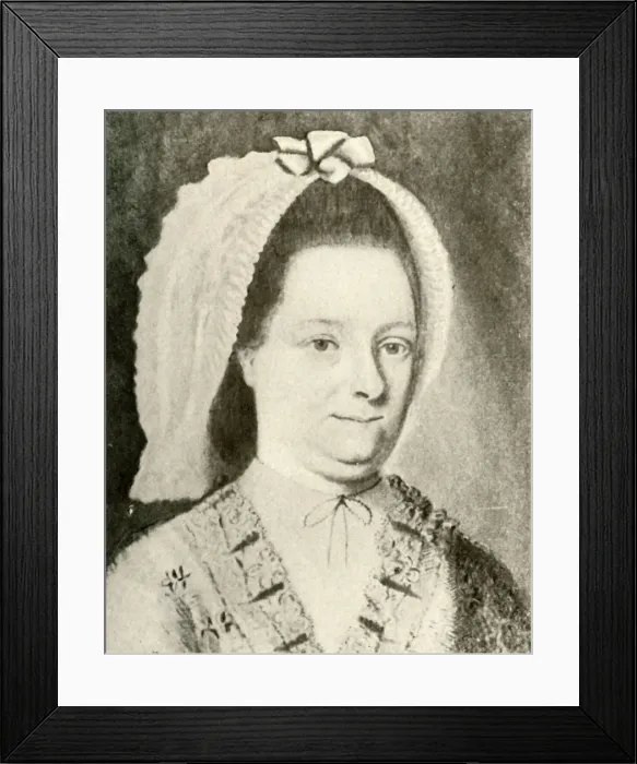 Framed Print : Portrait of Mrs. Nathaniel Appleton, Jr. showing a peculiar cap, 1784, (1937). Creator: Unknown Framed Print : Portrait of Mrs. Nathaniel Appleton, Jr. showing a peculiar cap, 1784, (1937). Creator: Unknown