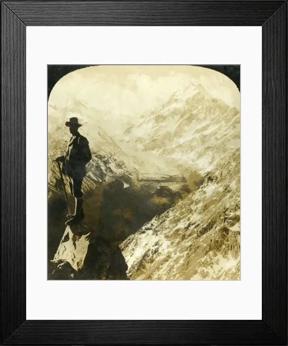 Framed Print : Mount Cook, and the Head of the Hooker Glacier, New Zealand, c1909. Creator: George Rose Framed Print : Mount Cook, and the Head of the Hooker Glacier, New Zealand, c1909. Creator: George Rose