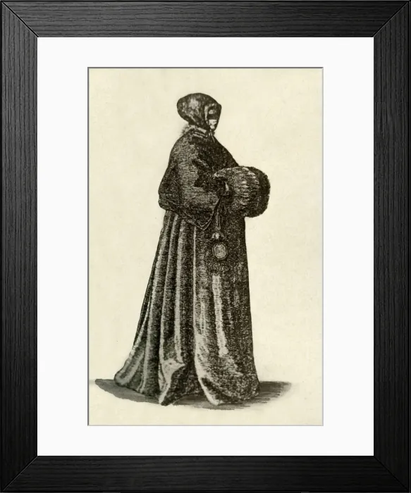 Framed Print : A Dutch lady in outdoor dress, 1640, (1937). Creator: Unknown Framed Print : A Dutch lady in outdoor dress, 1640, (1937). Creator: Unknown